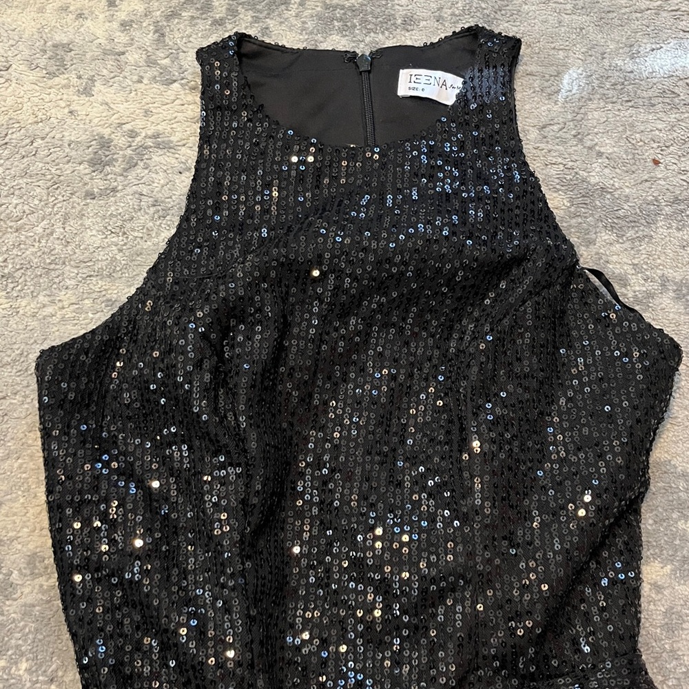 Mac Duggal SEQUINED HIGH NECK SIDE KNOT GOWN - Picture 8 of 10